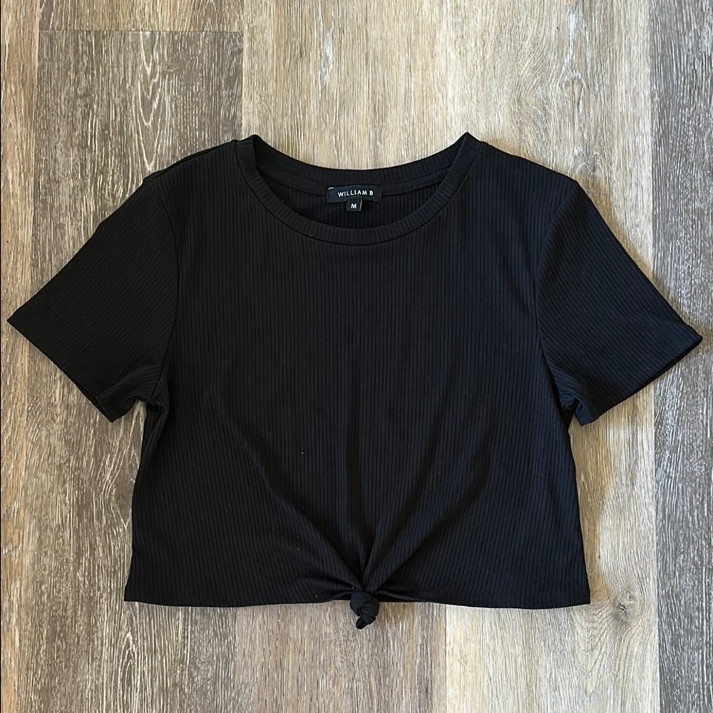 Black Knotted Women's Crop Top